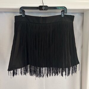 Black fringed miniskirt